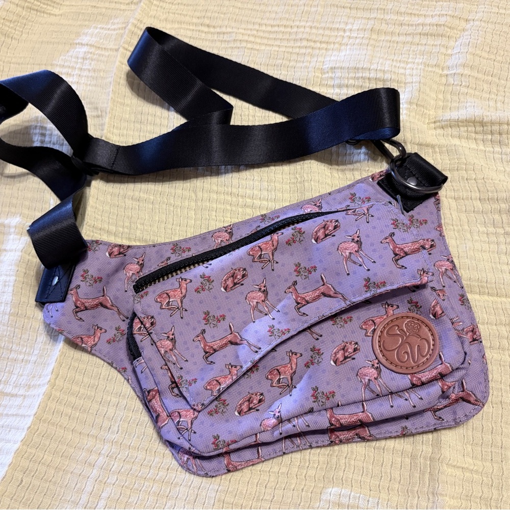 Wildflower Lavender Deer Print Crossbody Bag